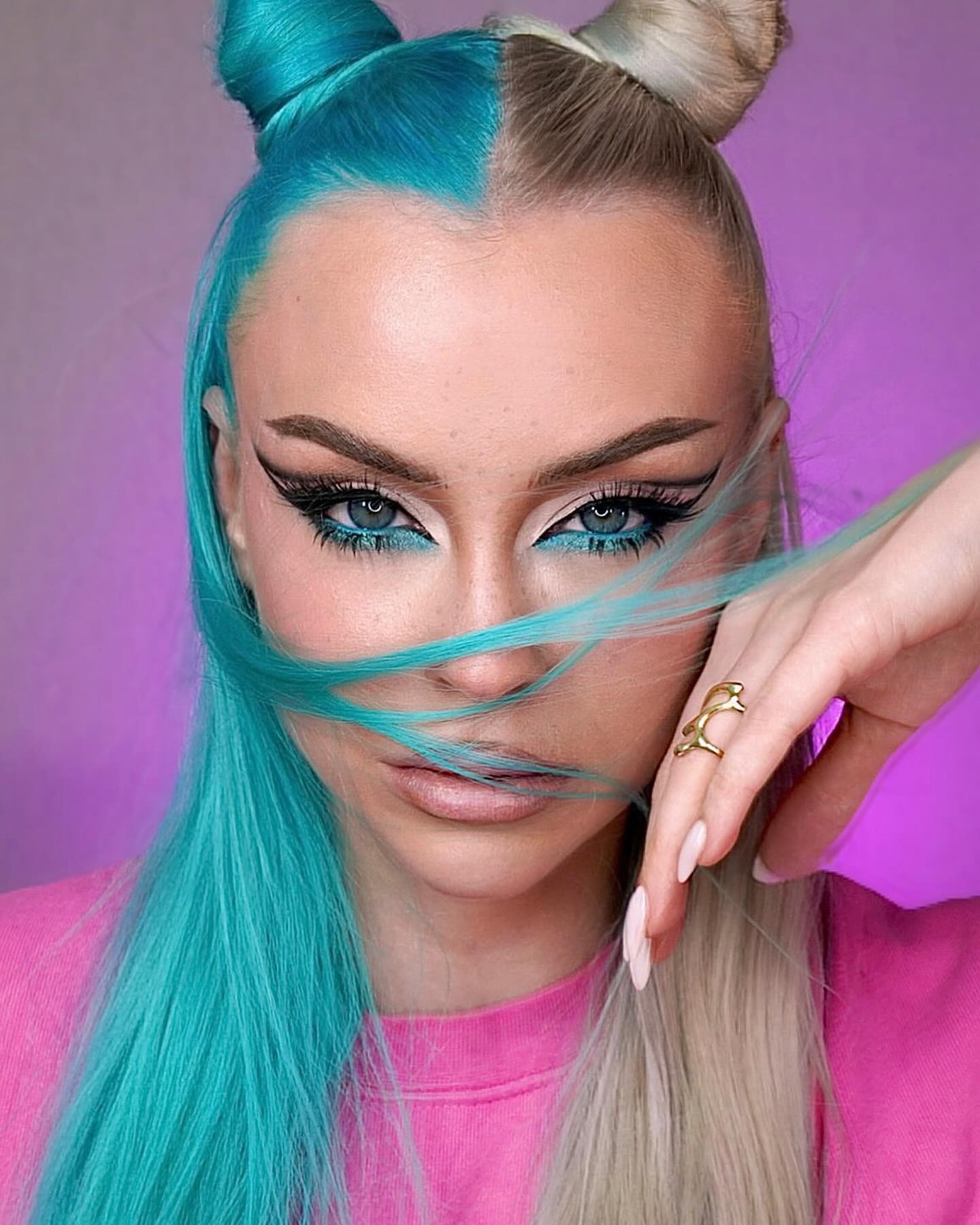 Two-Toned Hair and Bold Liner