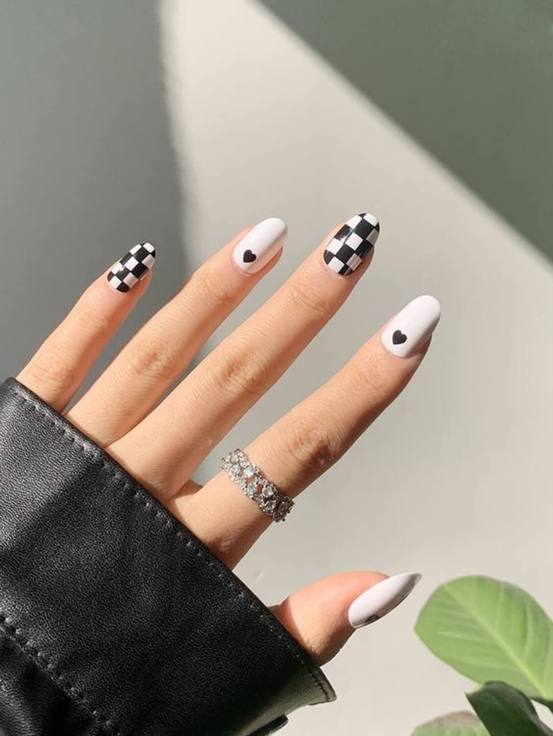 Bold Black and White Hearts