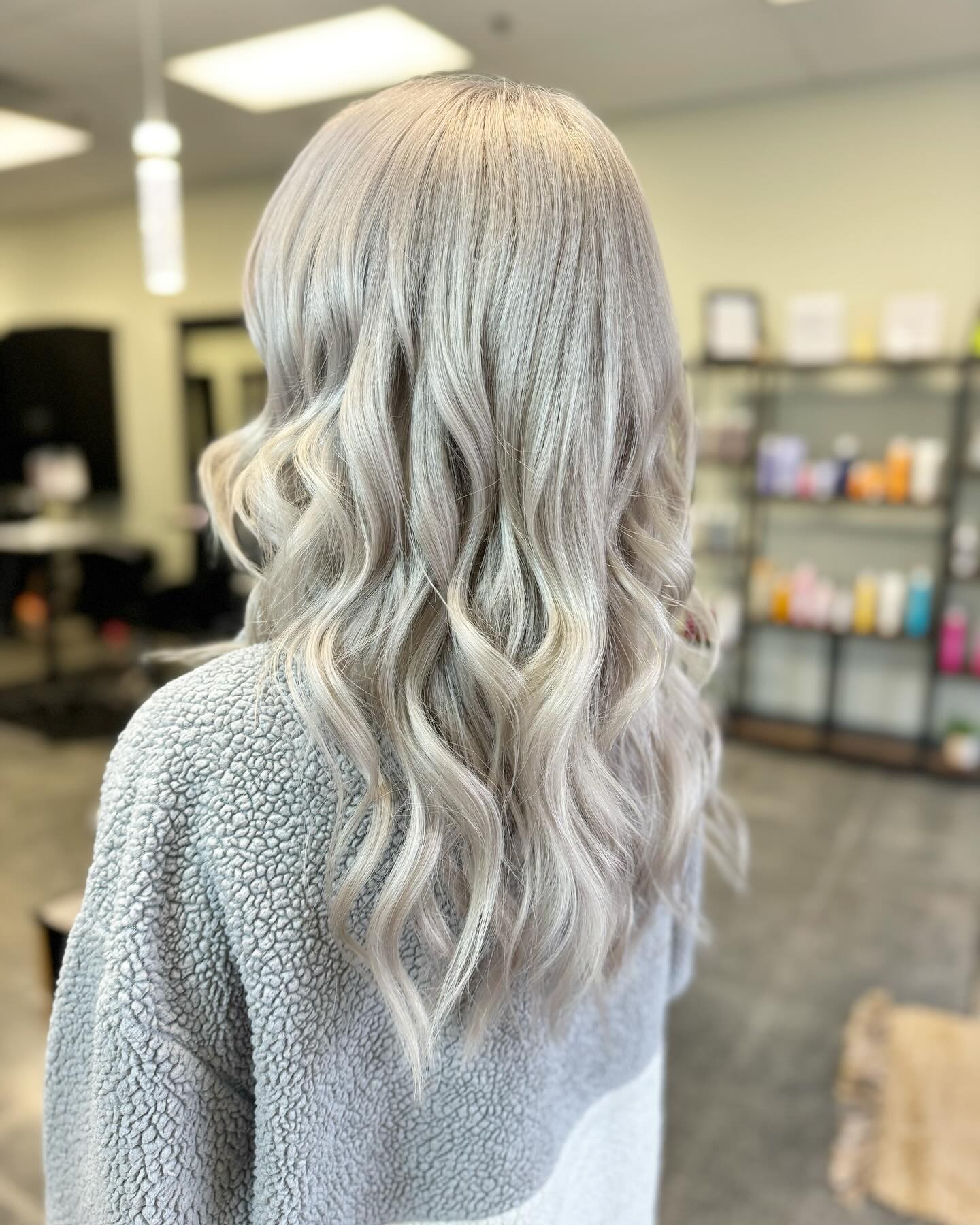 Mid-Length Marvel with Silvery Curls