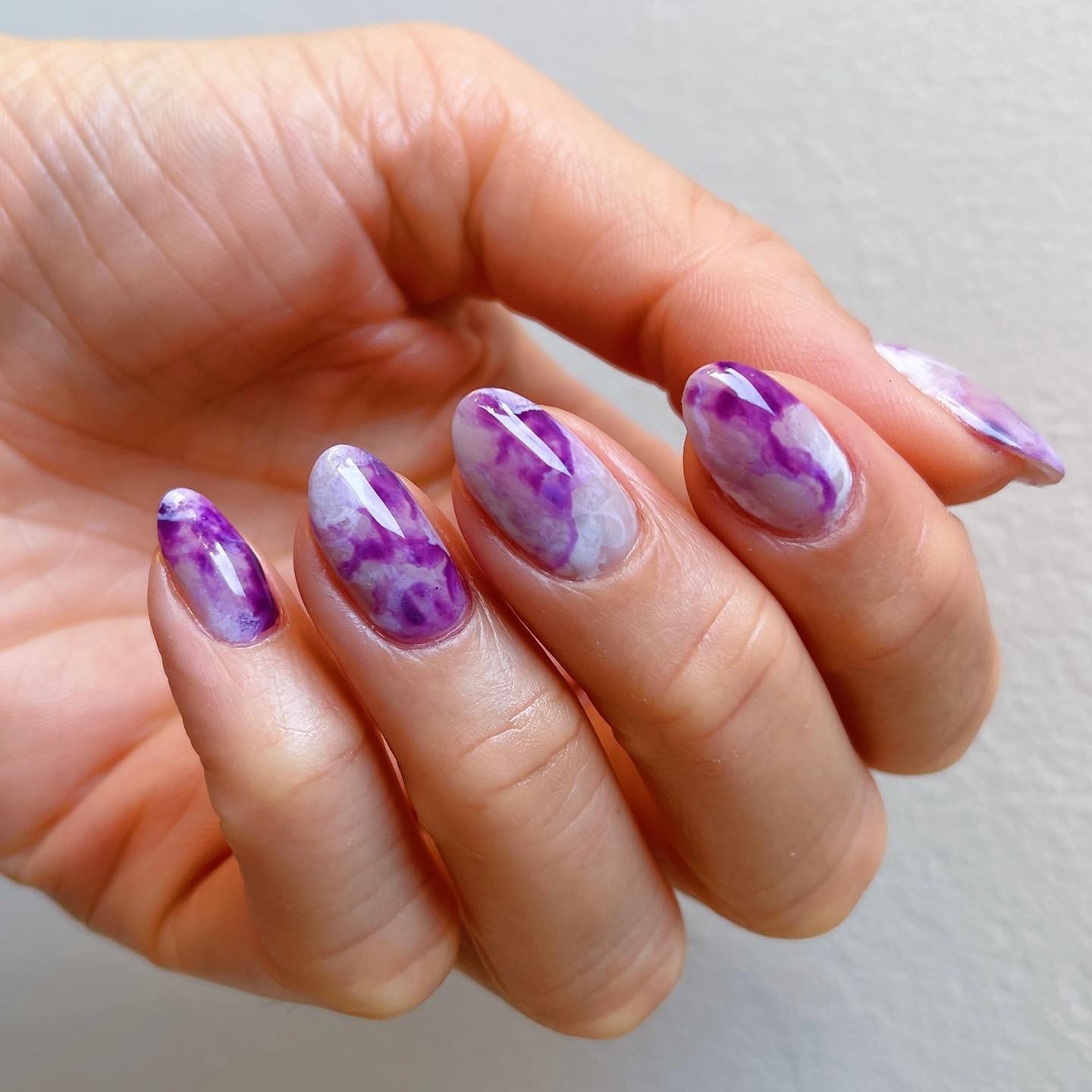 Purple Marble Nails