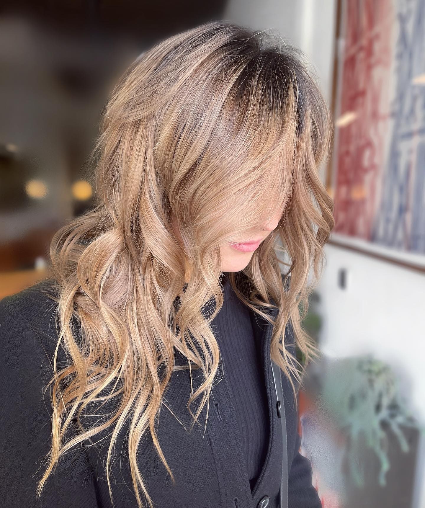 Bangs and Waves: A Dark Blonde Symphony