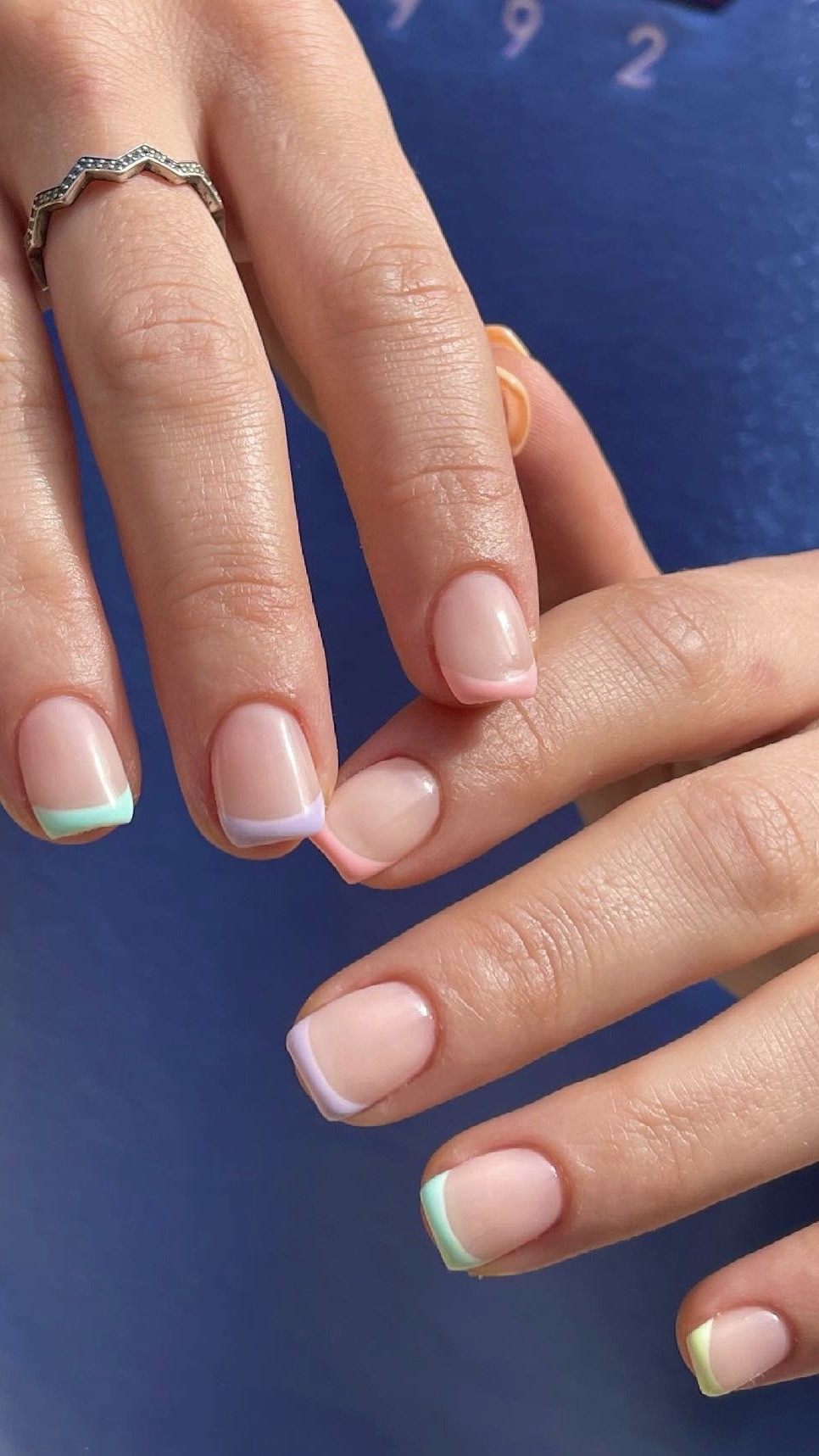 Pastel French Tips with a Modern Edge