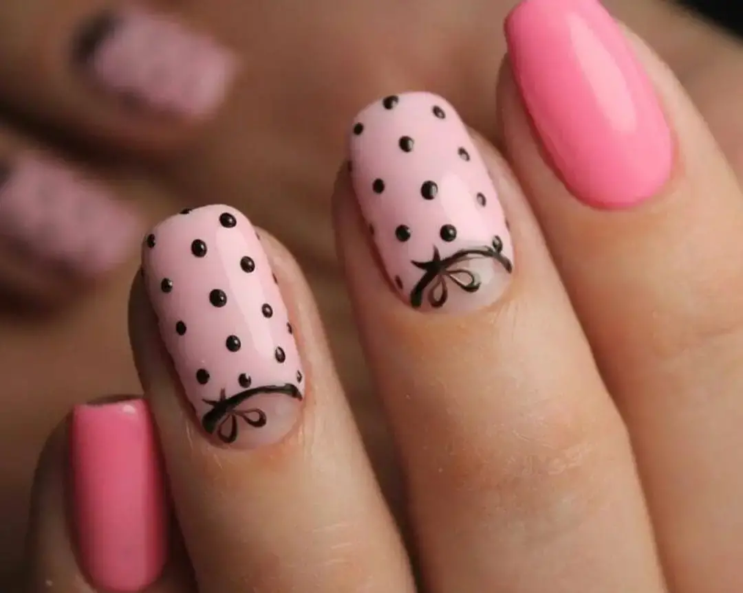 Pink Polka Dots with Bows