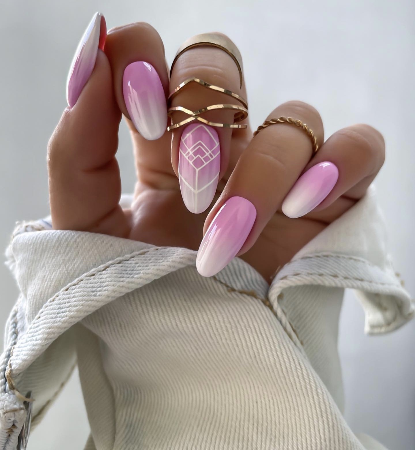 Geometric Glamour in Pastel Pink