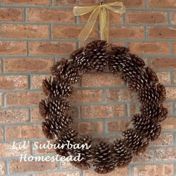 Minimalist Glitter Pine Cone Wreath