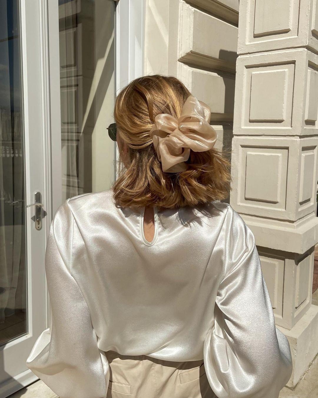 Sophisticated Updo with Satin Bow