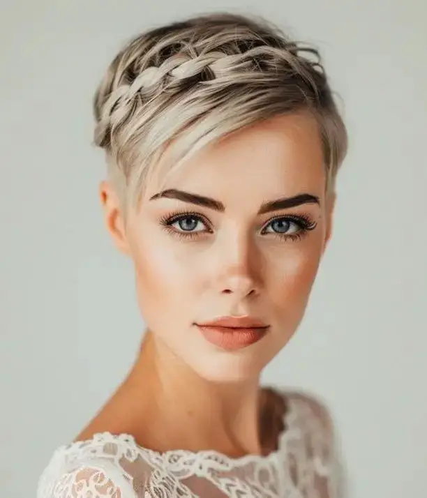 Bridal Pixie with Elegant Braids