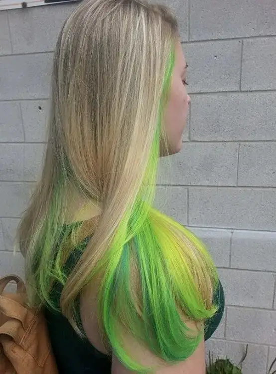 Blonde with Subtle Green Accents