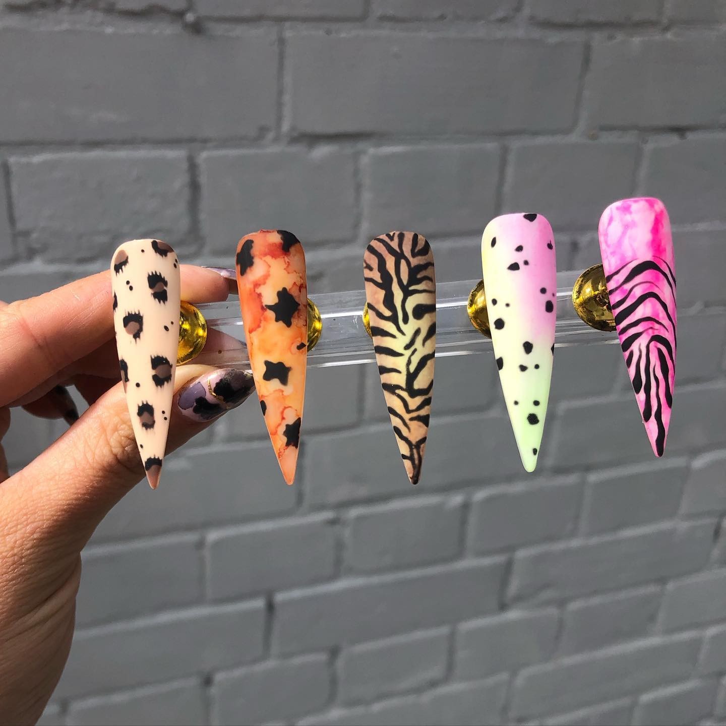 Neon Animal Print Nails