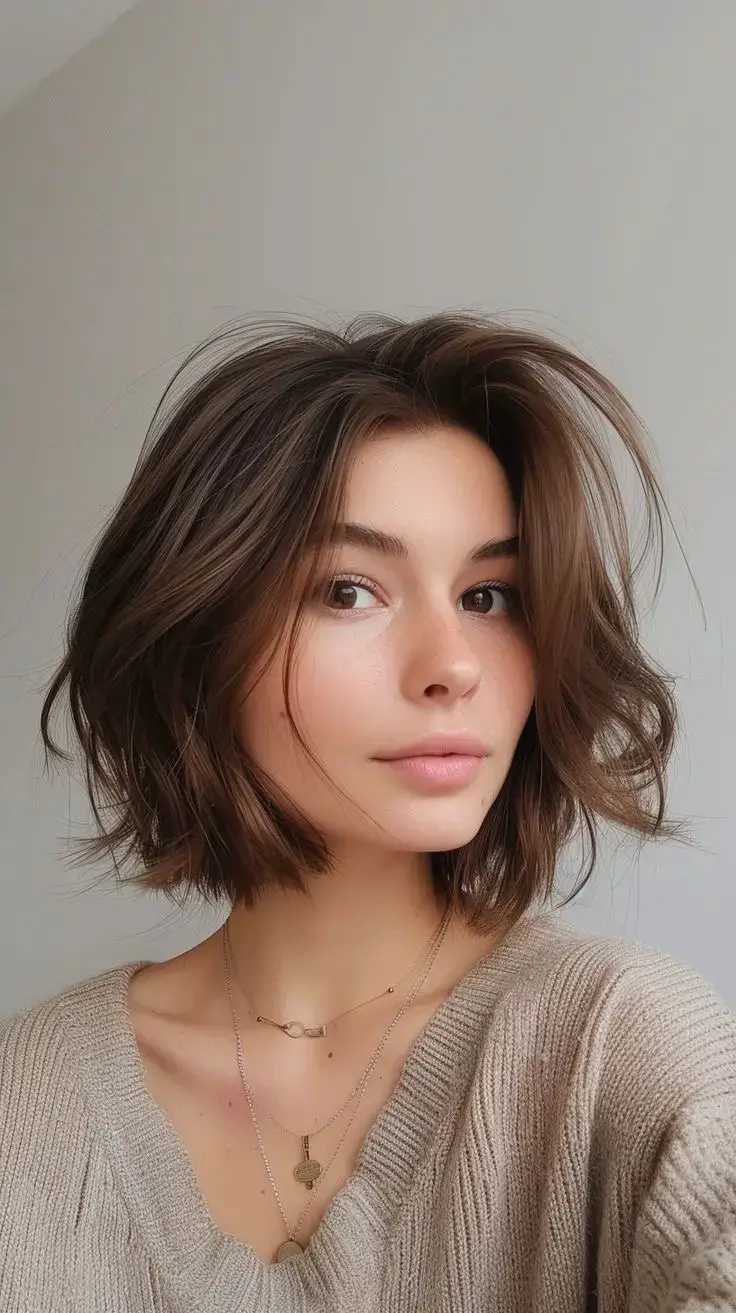 Soft and Natural Layered Bob