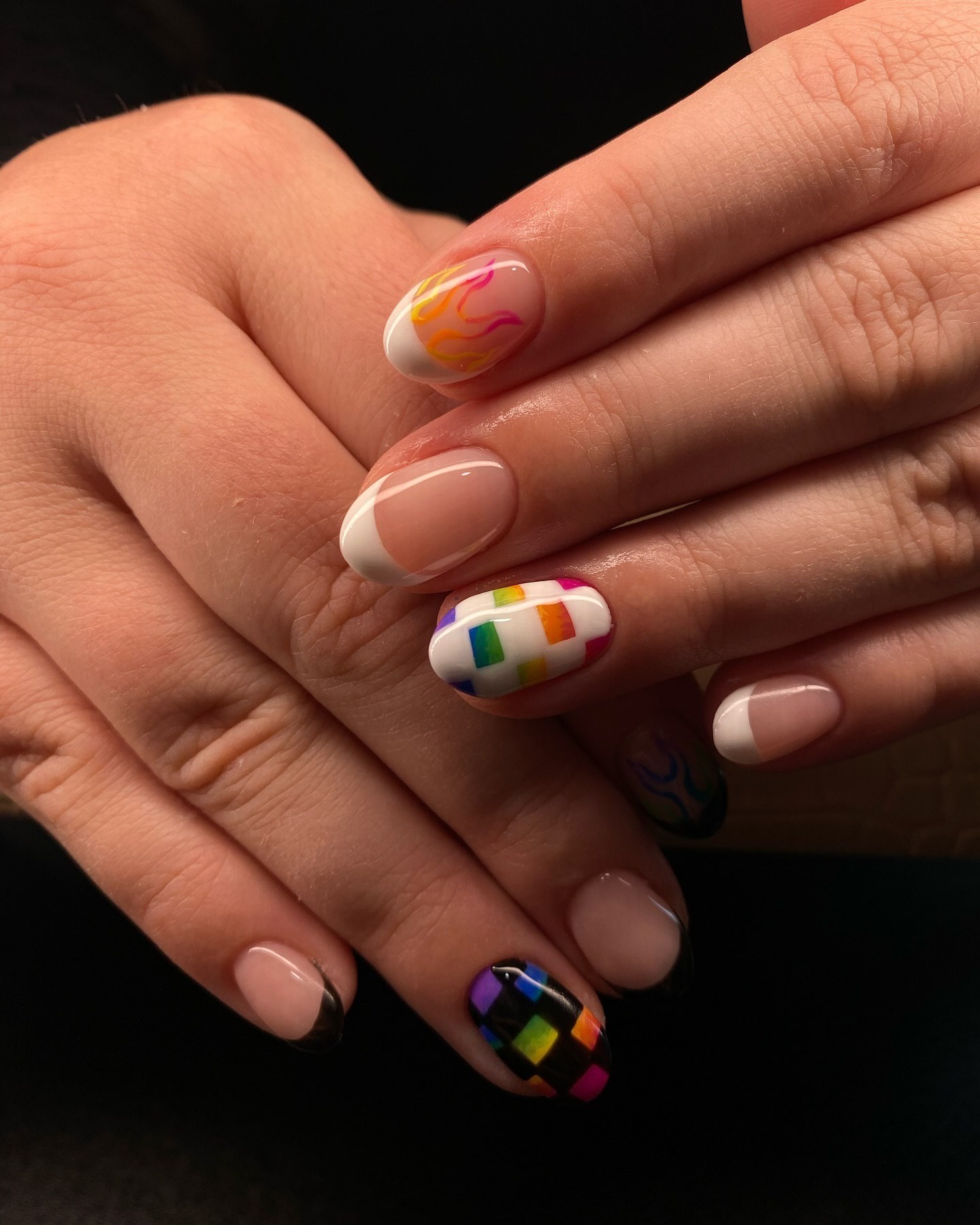 Rainbow Flames and Checkerboard