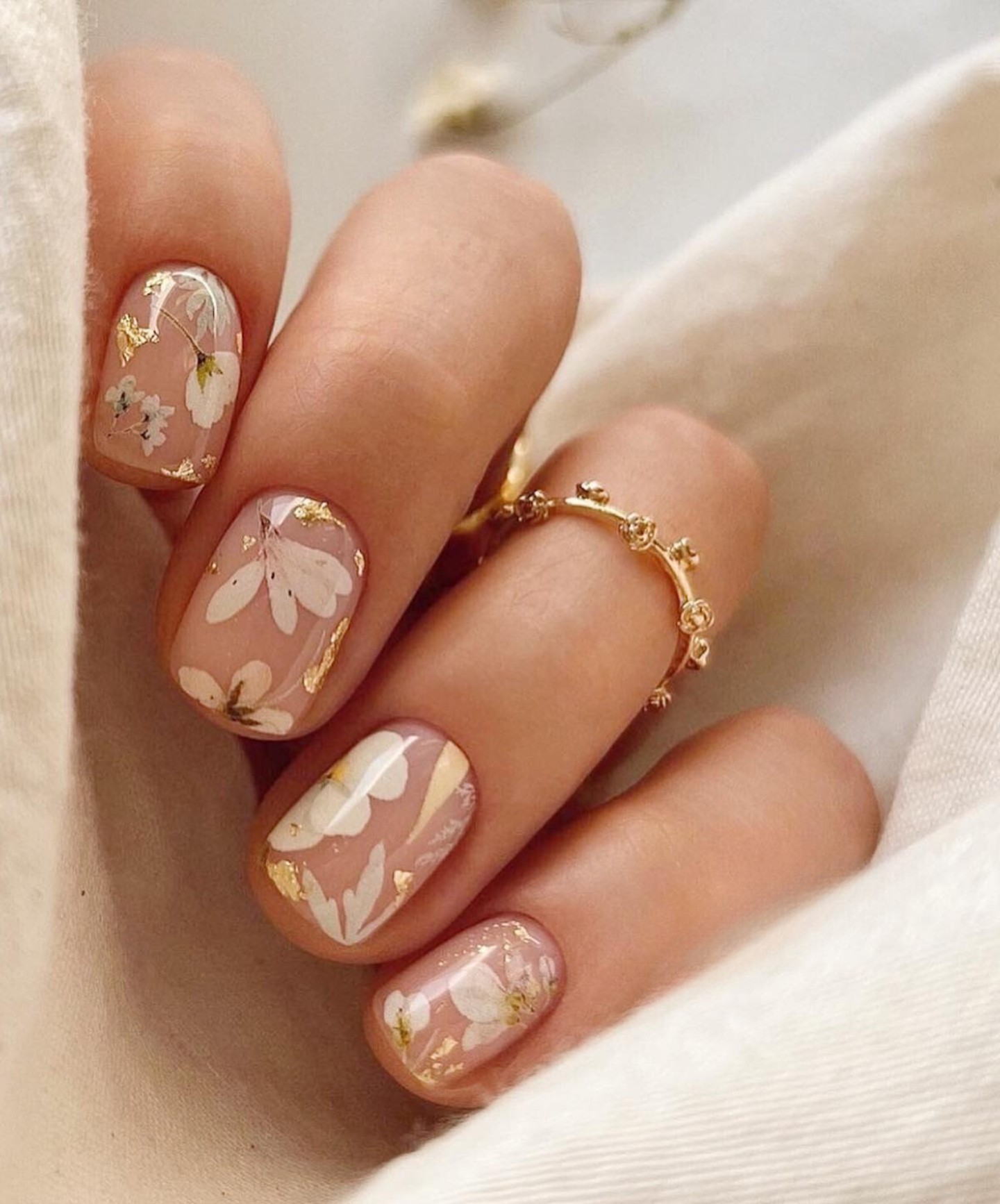 Gold Floral Overlay on Pink