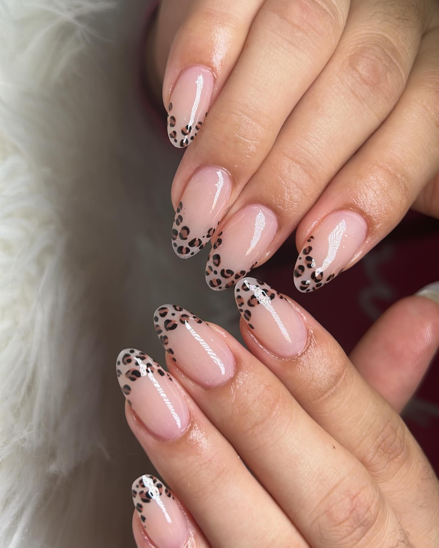 Neutral Leopard French Tips