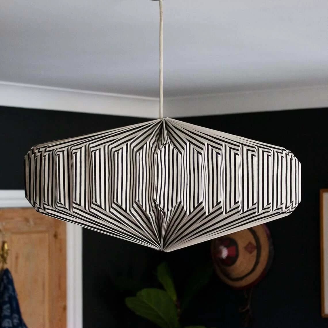 Deco-Styled Black and White Lamp Shade