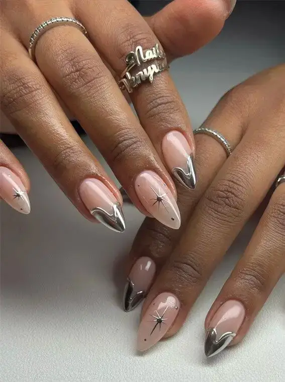 Silver Star Nails