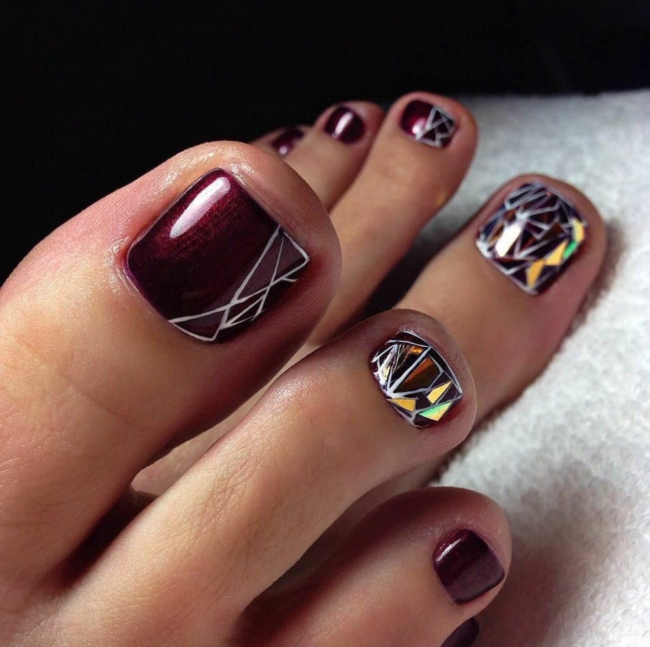 Deep Burgundy with Geometric Accents