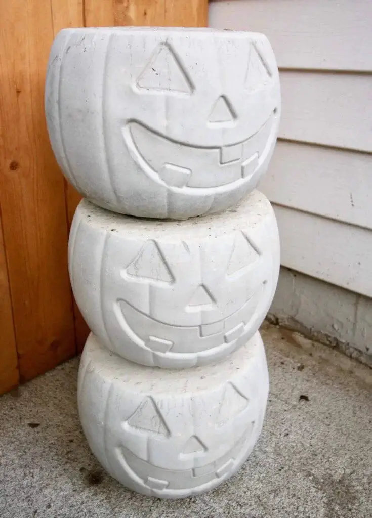 Stacked White Jack O’Lantern Display