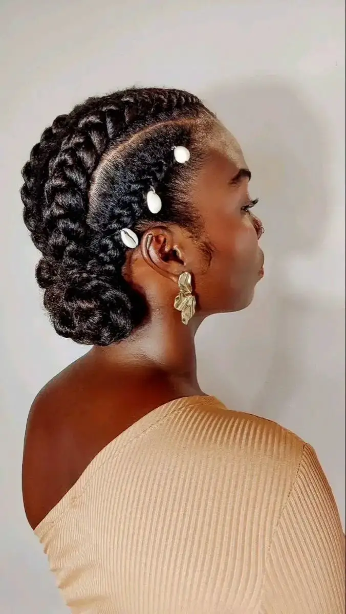 Creative Braided Updo with Accessories