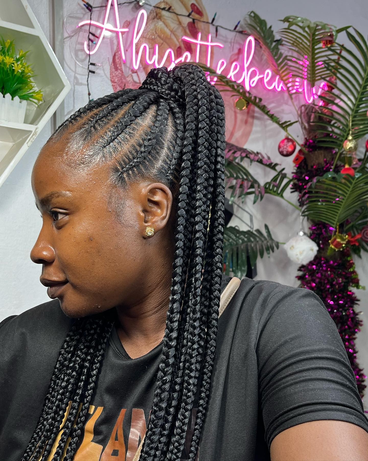 The Urban Edge: Half-Up, Half-Down Box Braids