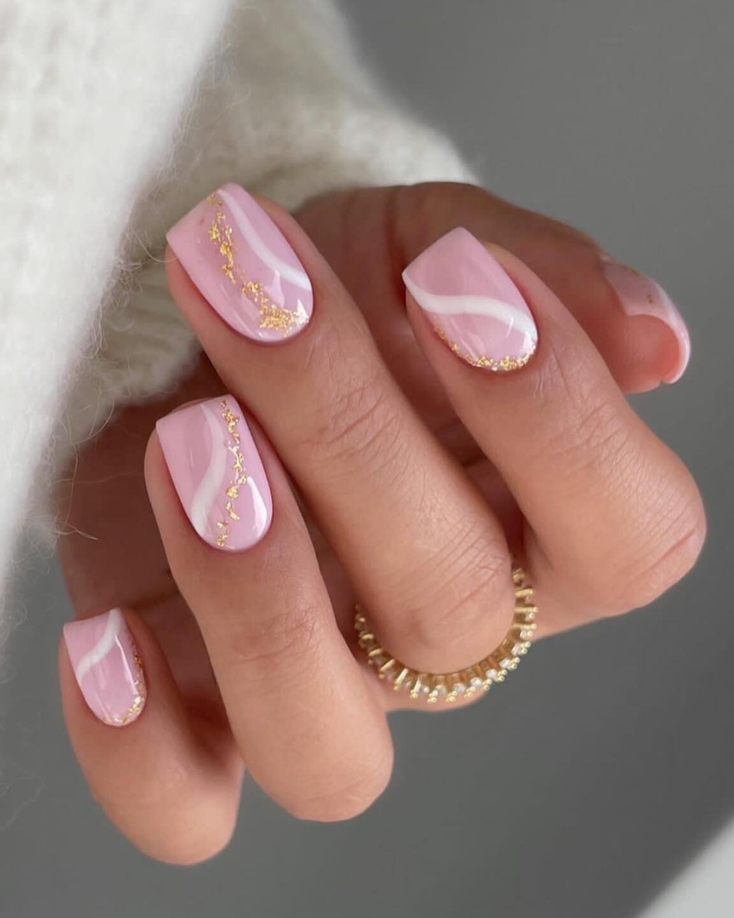 Elegant Pink with Gold Foil Accents