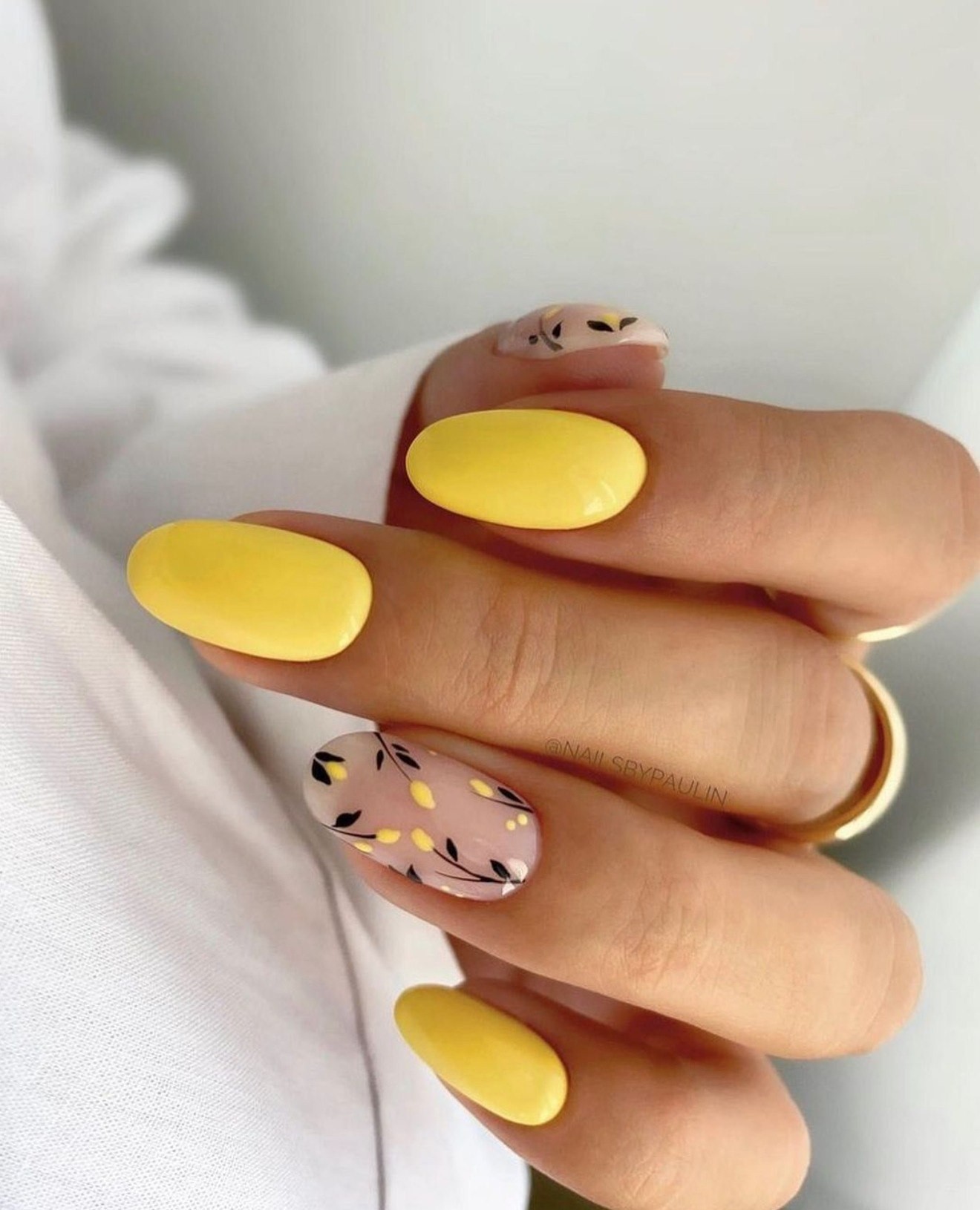 Bold Yellow with Leaf Patterns