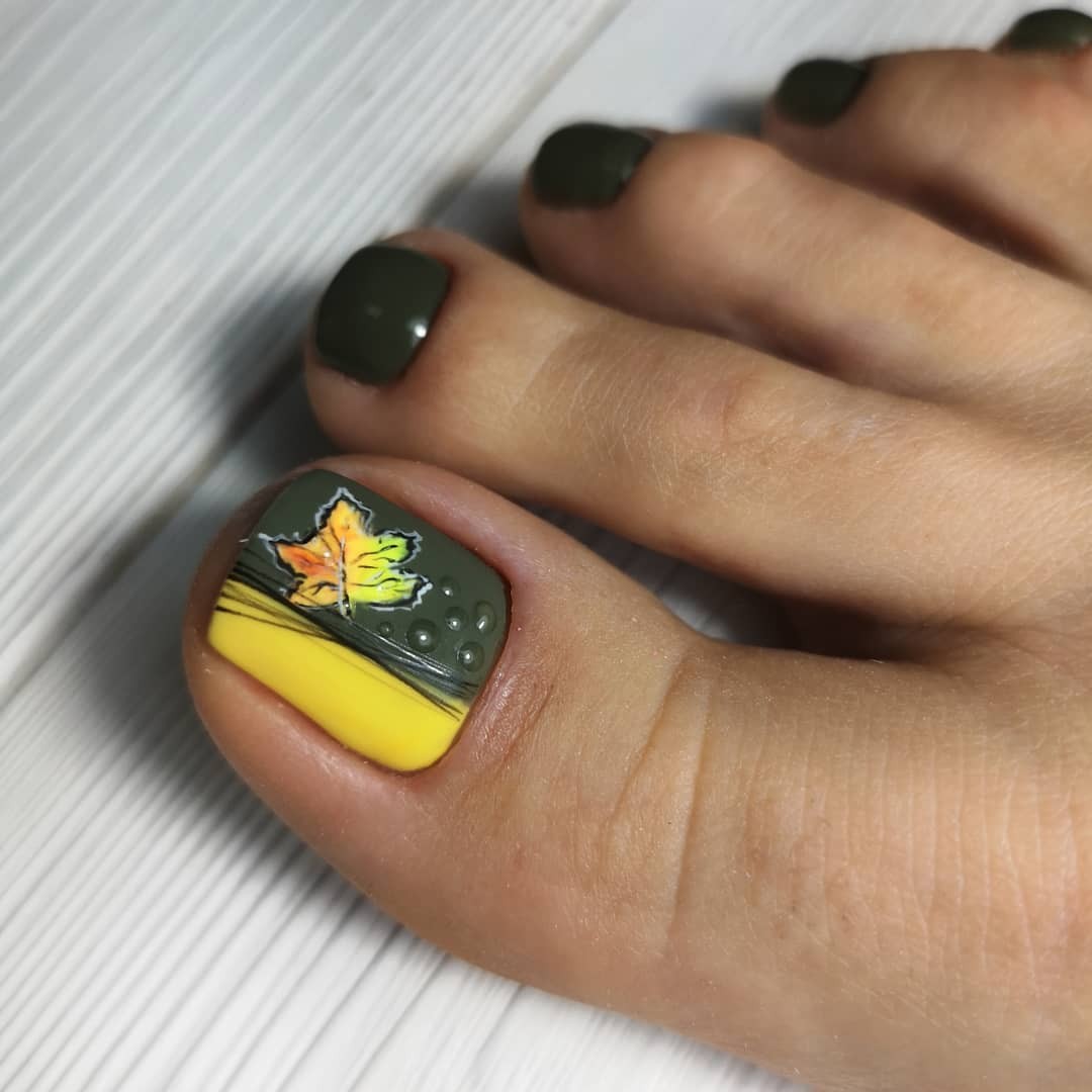 Yellow and Green with Maple Leaf