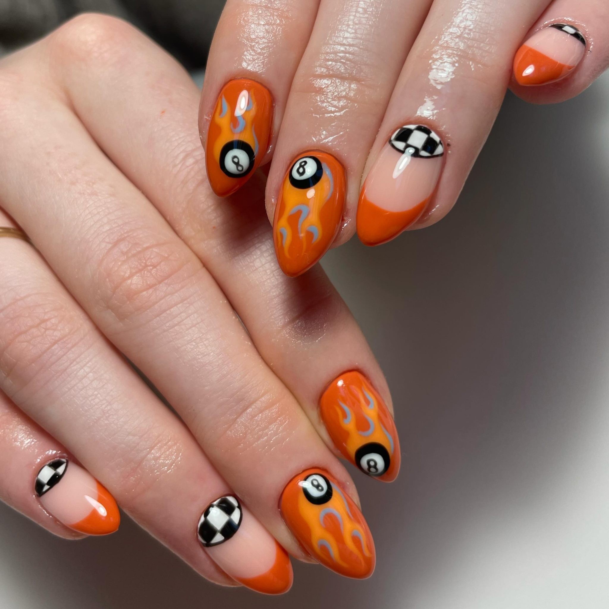 Orange Flames and Checkerboard