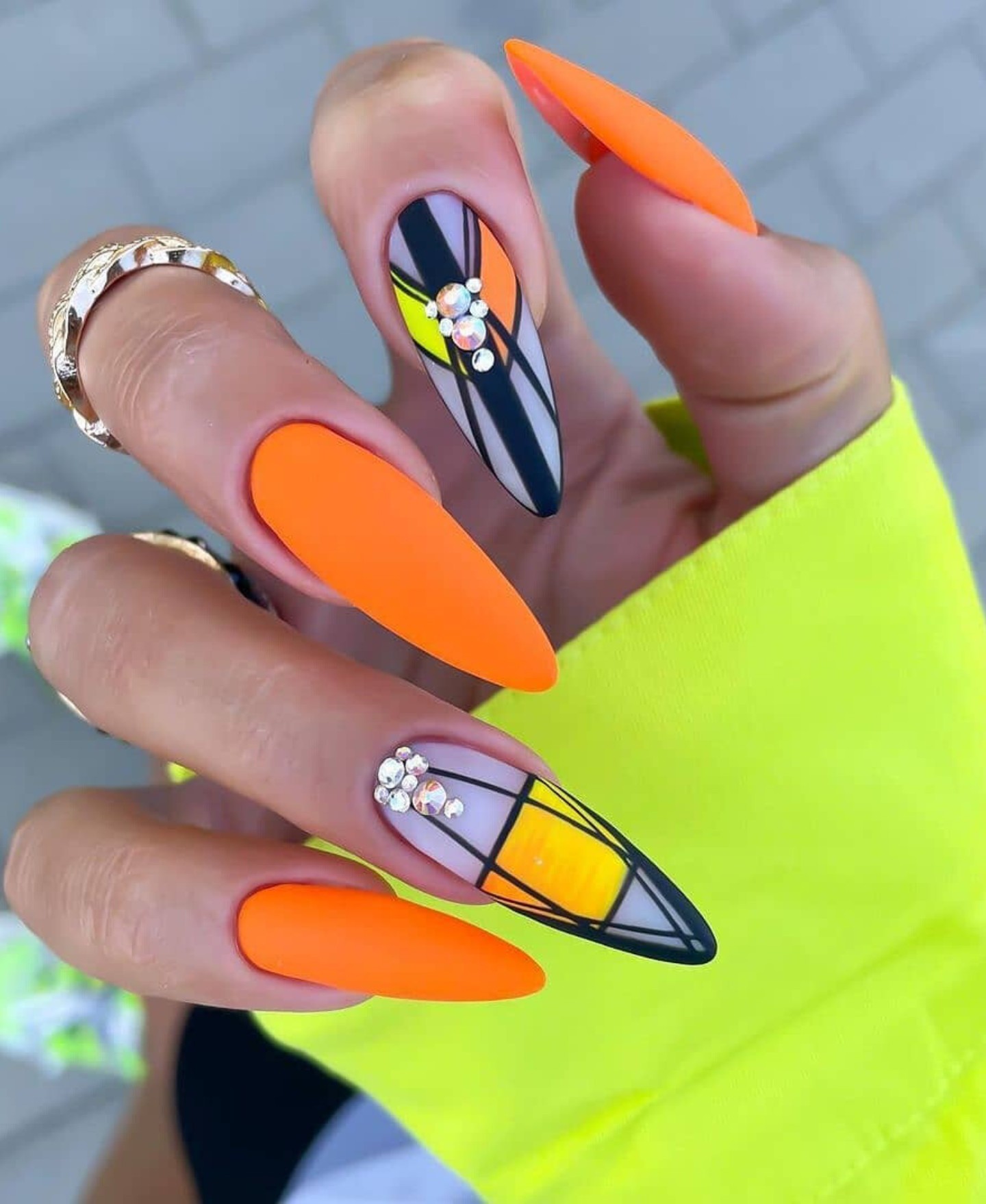 Neon Orange with Stylish Cut-Outs