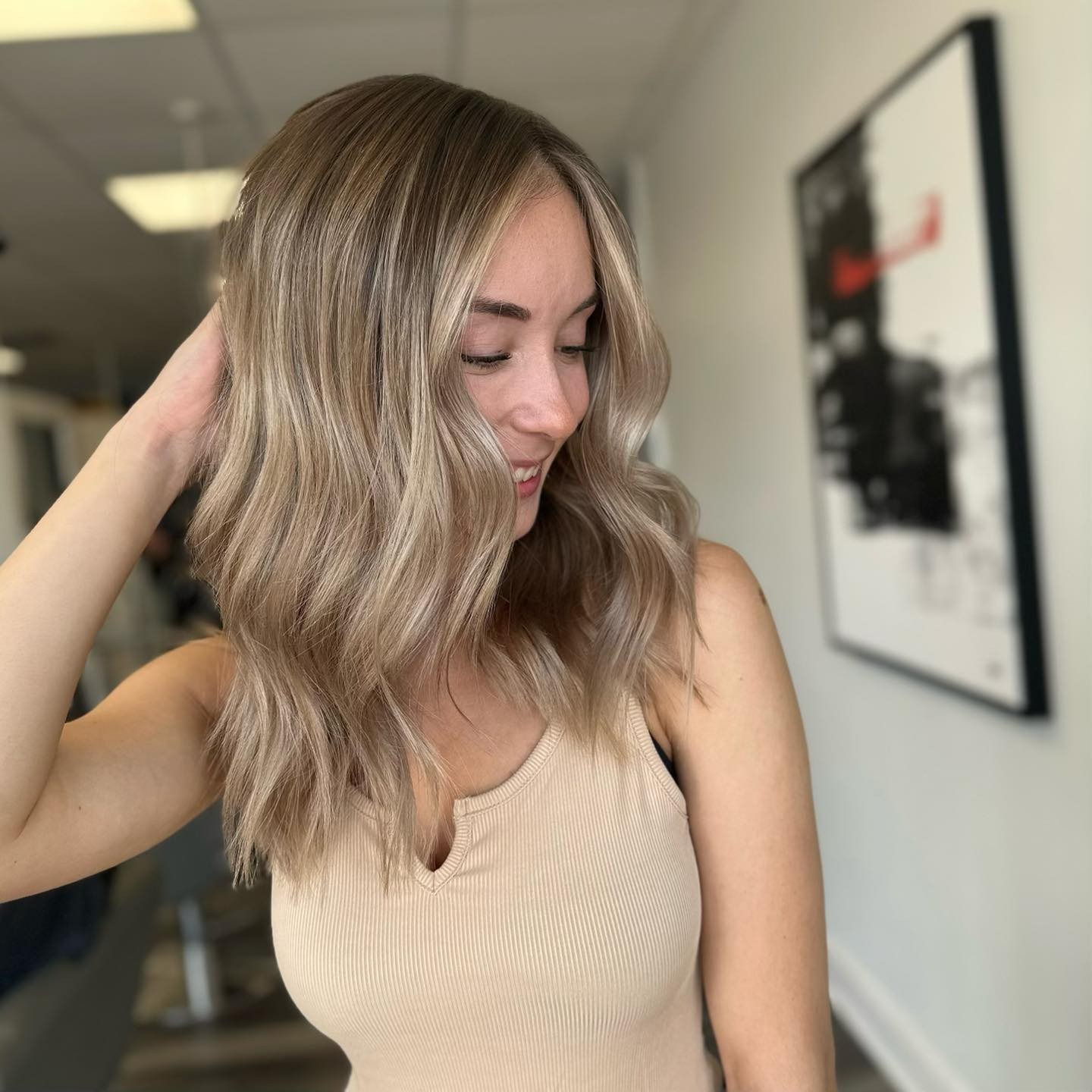 Beige Blonde with Soft Curls