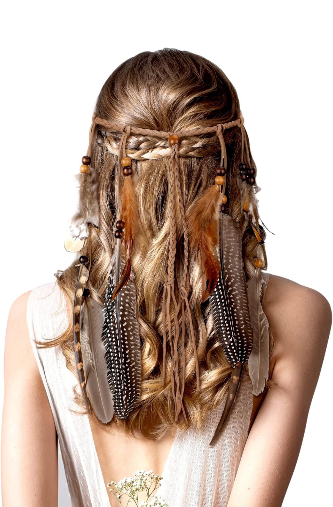 Feather-Decorated Boho Braids