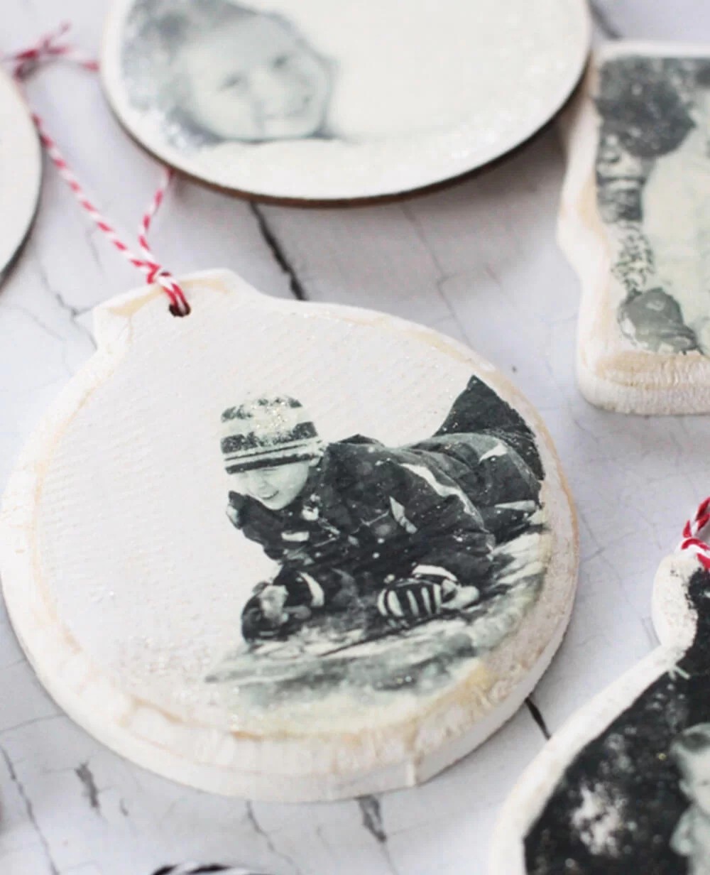 Black & White Christmas Memory Ornaments