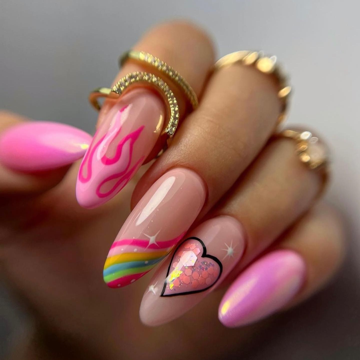 Pink Whimsy and Rainbow Hearts