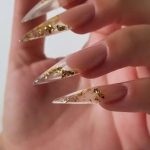 Top 23 Gold Acrylic Nail Styles For 2024  Elevate Your Manicure Game