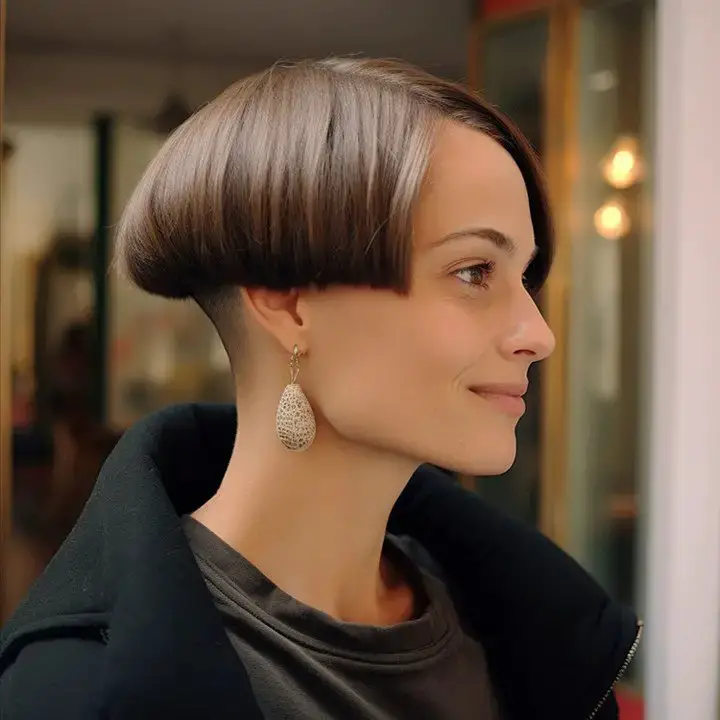 The Demure Elegance of a Shaved Bob