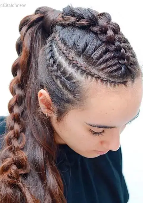 Intricate Elegance: The Half-Up, Half-Down Braid