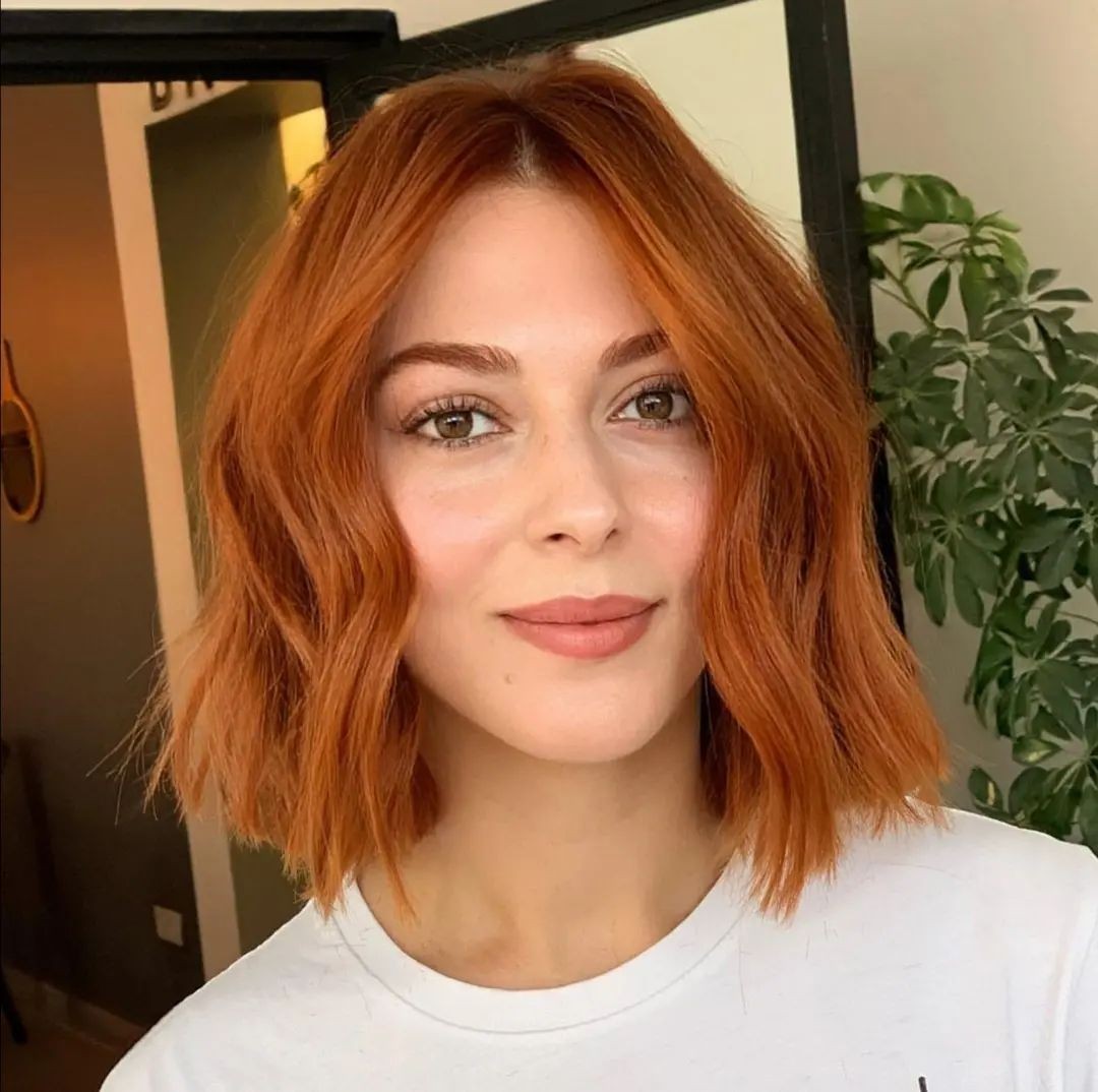 Wavy Red Bob