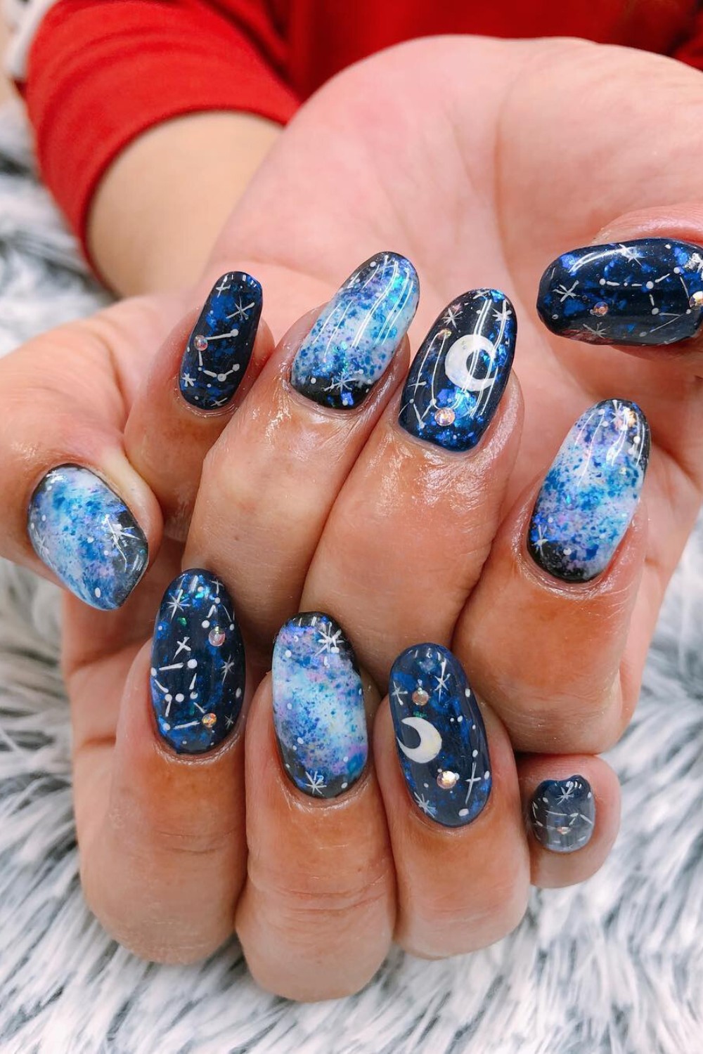 Blue Constellation Nails