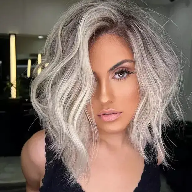 The Silver Siren: Voluminous Gray Bob