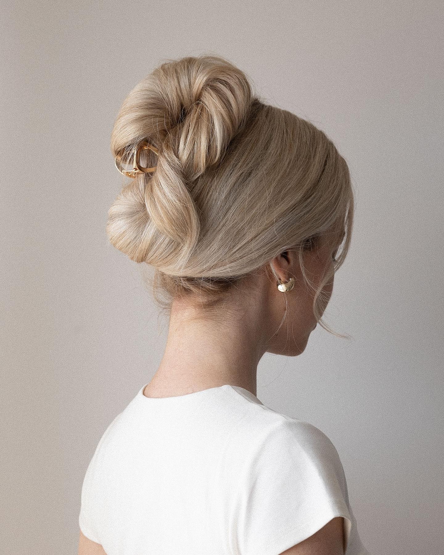 Sculptural Blonde Updo