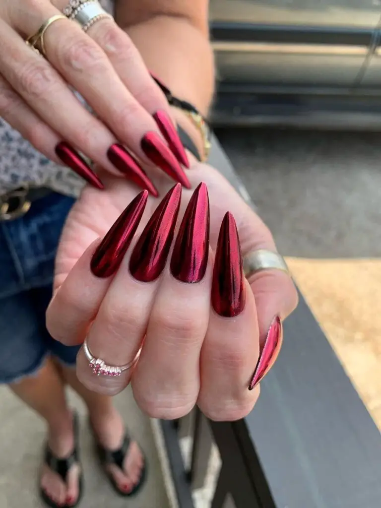 Top 22 Red Chrome Nail Styles 2024  Dazzle With Trendy Manicures!