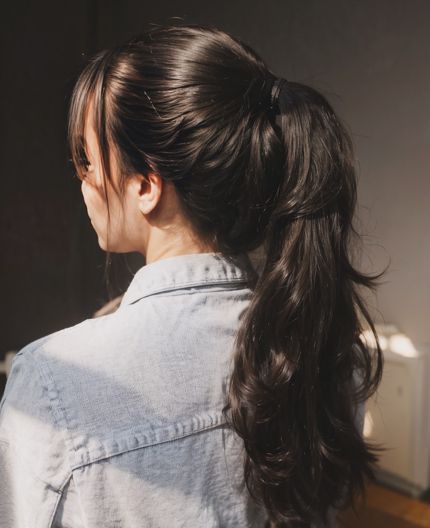 Trendy Ponytail with Korean Bangs