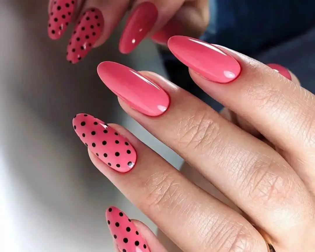 Playful Pink and Black Polka Dots