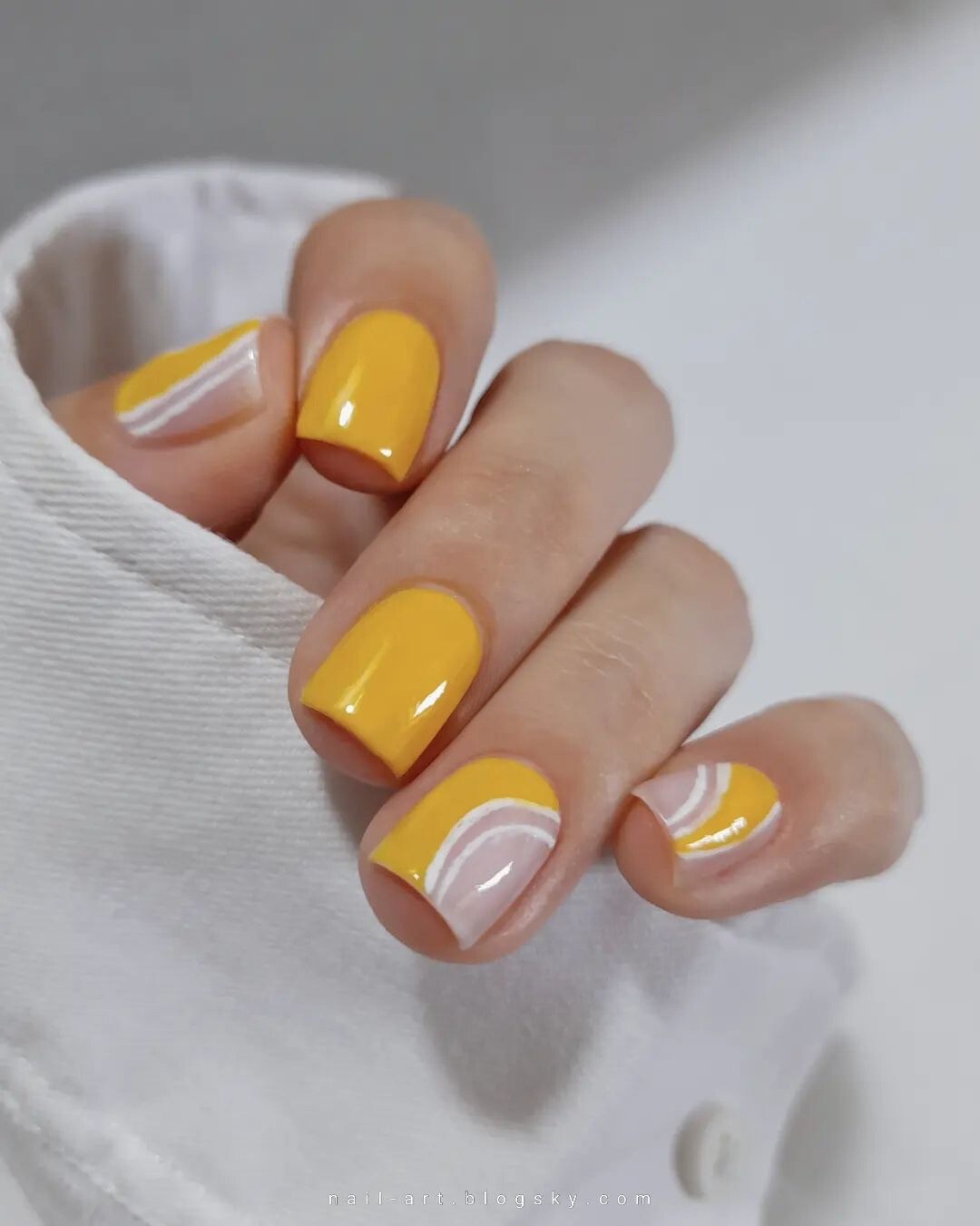 Artistic Yellow and White Swirls