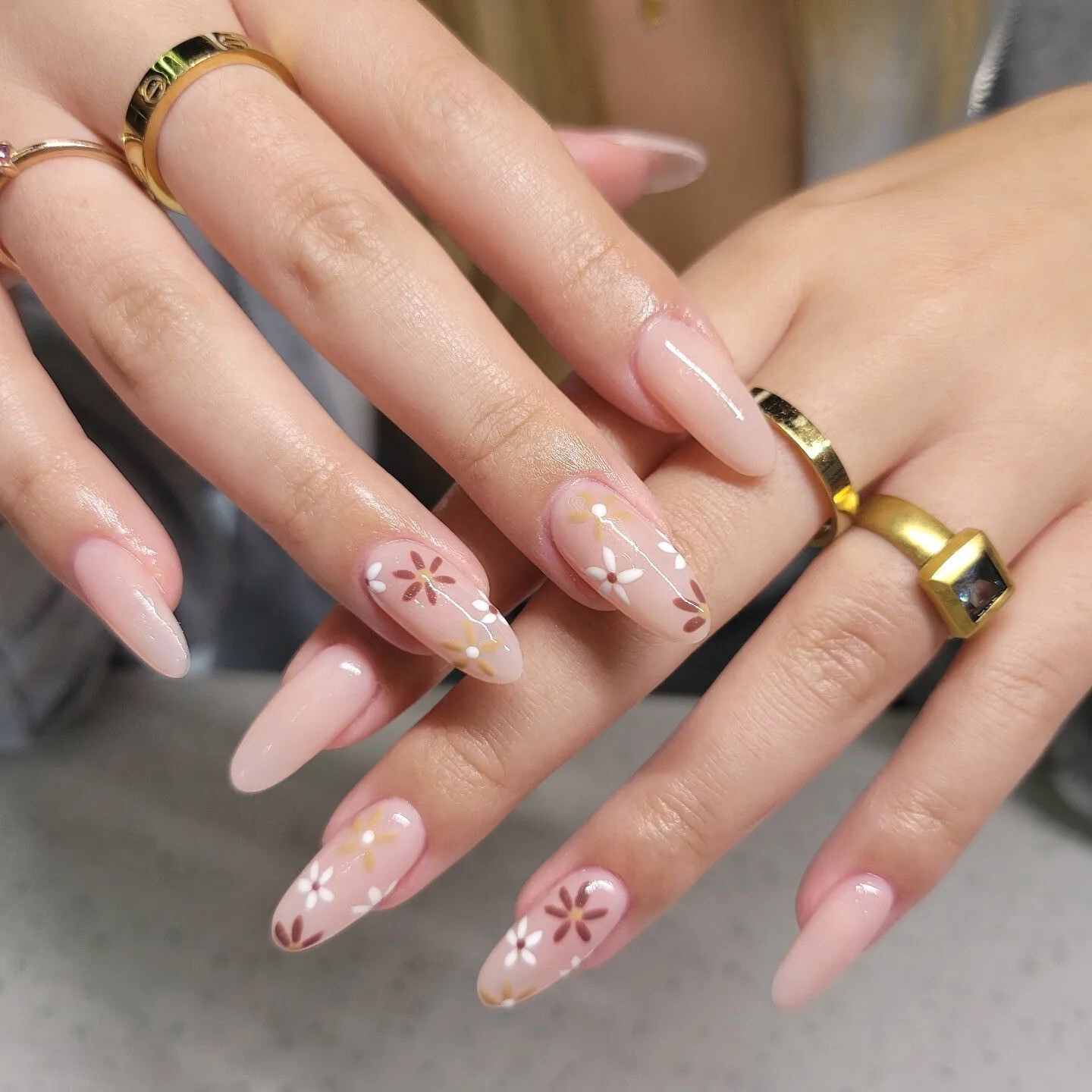 Floral Almond Nails