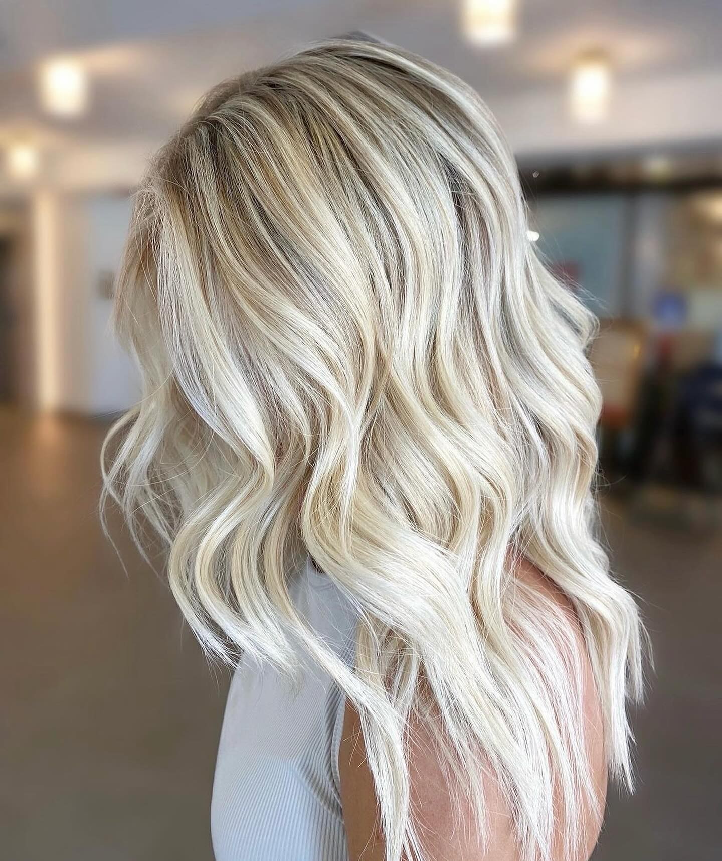 Luxurious Long Balayage Blonde Curls