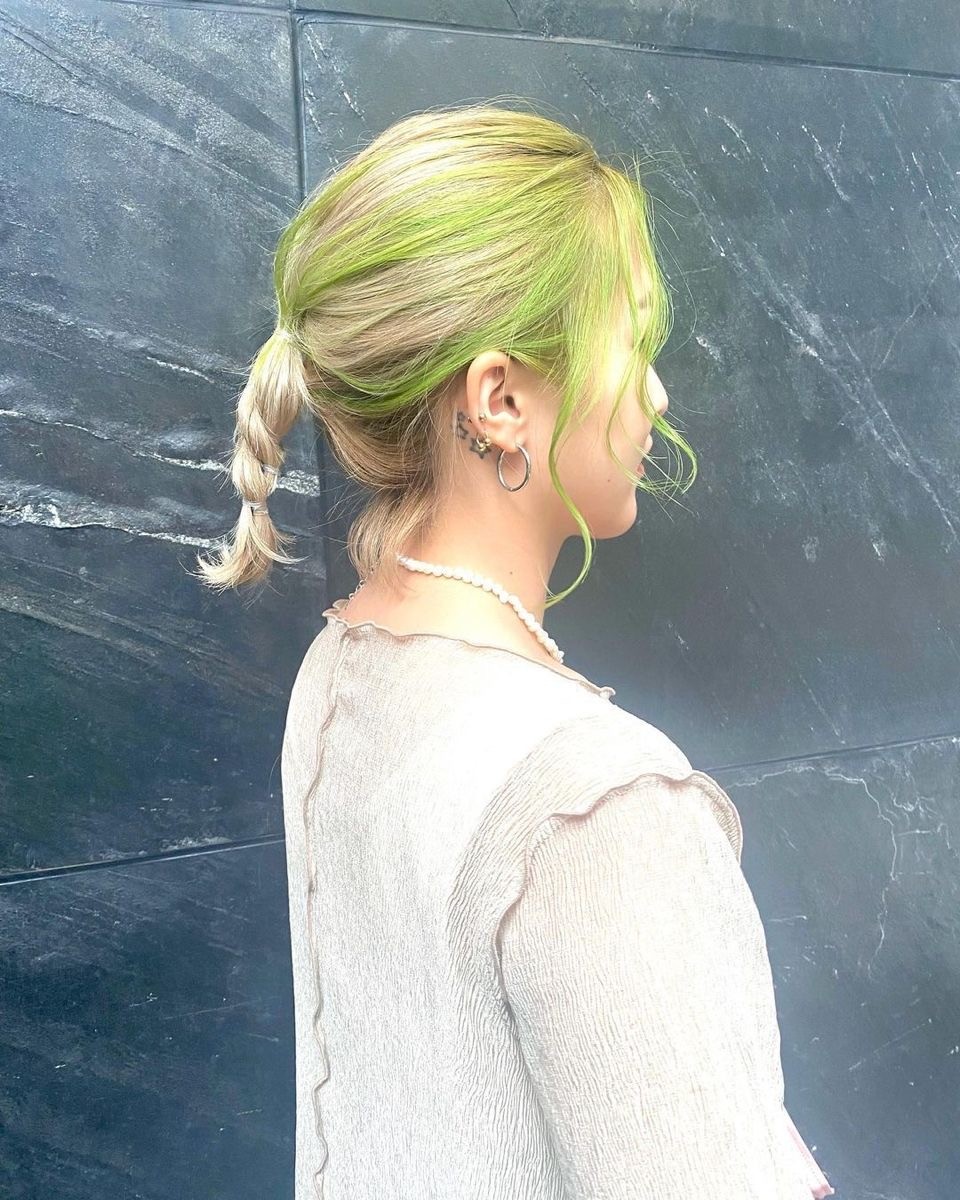 Green Blonde Braid