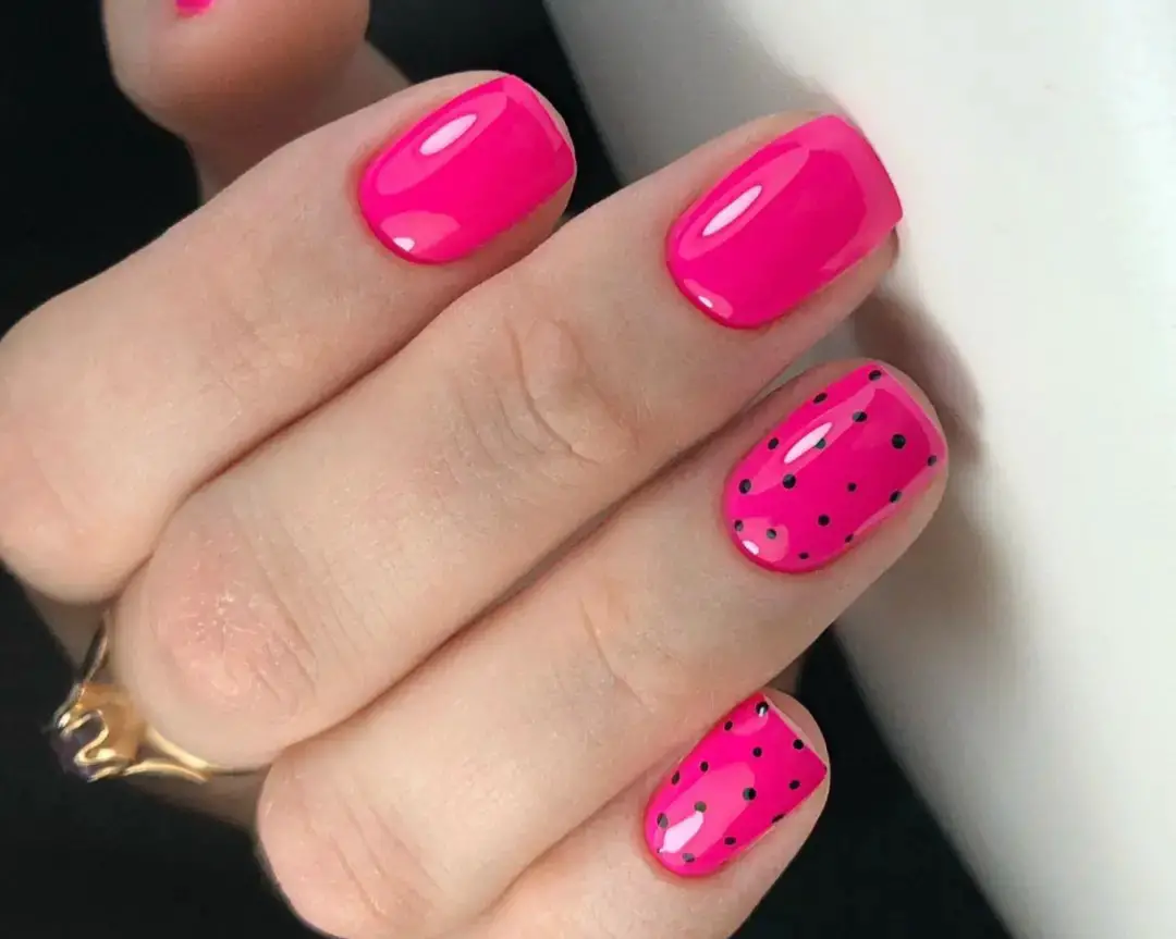 Neon Pink Polka Dots