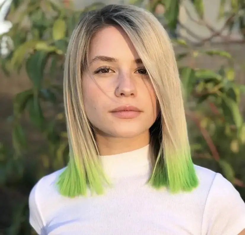 Blonde with Neon Green Tips