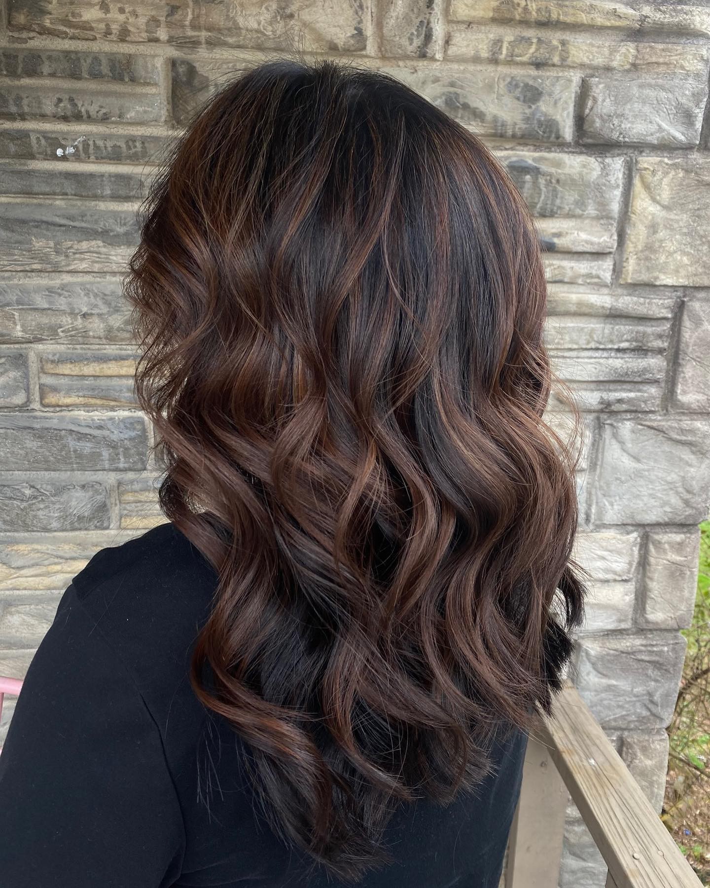 Cascading Chestnut Curls with Auburn Hues