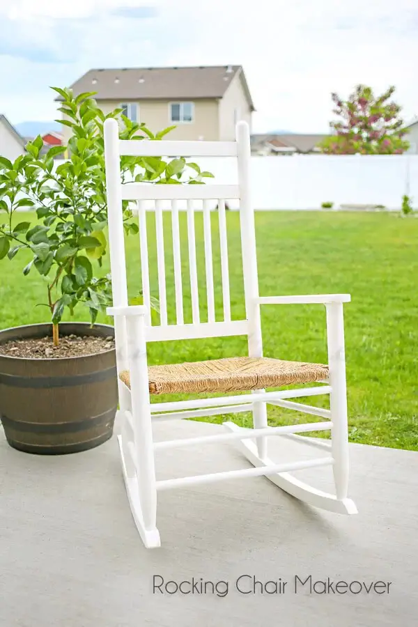 Chalk Painted Beach-Themed Rocking Chair